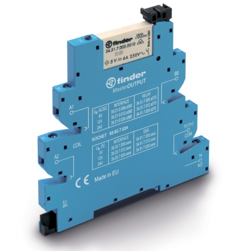 Интерфейсный модуль (сборка 34.51.7.012.0010 + 93.62.7.024), электромеханическое реле, серия MasterOUTPUT, 1NO 6A, контакты AgNi, питание 12В AC/DC, категория защиты IP20, винтовые клеммы | код 392100120060 | FINDER Интерфейсный модуль (сборка 34.51.7.012.0010 + 93.62.7.024), электромеханическое реле, серия MasterOUTPUT, 1NO 6A, контакты AgNi, питание 12В AC/DC, категория защиты IP20, винтовые клеммы | код 392100120060 | FINDER