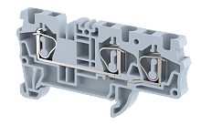 Клемма проходная пружинная 16 мм2, на 3 подключения, серая SQ16-1X2-GREY | код 2106050000 | Elmex