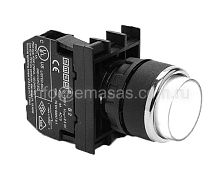 Кнопка выступающая белая B200HB (1НЗ) | код B200HB | EMAS