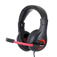 Гарнитура игровая Gembird MHS-G30, черный/красный, регулировка громкости, отключение микрофона, кабель 2.5м | код MHS-G30 | Gembird