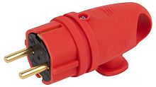 Вилка VX11-R-IP44 16А IP44 с кольцом угловая с заземл. каучук красн. ЭРА | код Б0055417 | Эра