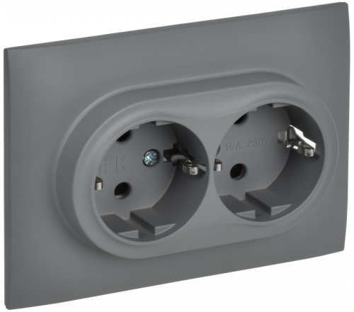 SKANDY Роз. 2-я с з/к/ш 16А в сб. SK-R07Gr сер. IEK | код SK-R24-16-K03-F | IEK