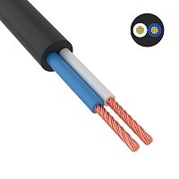 Провод соединительный ПВС 2х0,75 мм кв 200 м черный ГОСТ 7399-97 | код 01-8031-4| REXANT