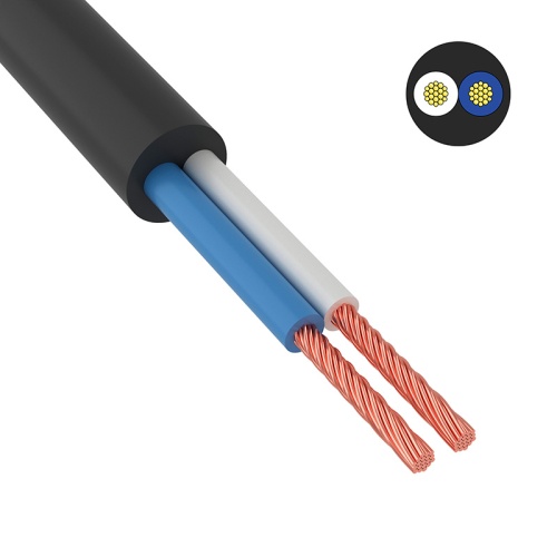 Провод соединительный ПВС 2х0,75 мм кв 200 м черный ГОСТ 7399-97 | код 01-8031-4| REXANT