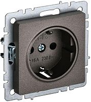 BRITE Розетка 1-местная с заземлением с защитными шторками 16А РС14-1-0-БрТБ темная бронза | код BR-R14-16-K45 | IEK