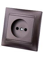 Розетка 2П 10А 250В шоколад Лама TDM | код SQ1815-0522 | TDM