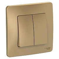 Выключатель 2-клавишный BLANCA, скрытый монтаж, титан | код. BLNVS010504 | Schneider Electric