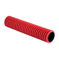 Труба гофр, двустенная ПНД/ПНД жесткая d125 мм (6 м) (36 м/уп) красная-Plast | код tr2st-125-6m | EKF