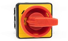 Переключатель BS 25 10 LK, аварийный, 3P, 25A, тип 0-1, 11kW(400VAC по АС-23), на дверь, красная блокируемая в 0 рукоятка, фронт IP40 | код EAC602824 | Rade Koncar