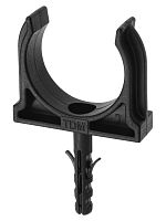 Крепеж-клипса для трубы 32 мм с дюбелем (25 шт.) черная TDM | код SQ0405-0194 | TDM