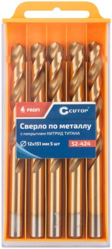 Сверло по металлу Cutop Profi с титановым покрытием, 12х151 мм (5 шт) | код 52-424 | FIT фото 3