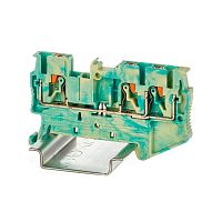 Клемма заземления, зажим push-in, 3 точки подключения, 4 кв.мм | код VPR-4-TWIN-PE-YG | DKC