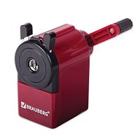 Точилка механическая BRAUBERG, металлический механизм, черный/бордовый, 222517 | код 222517 | BRAUBERG