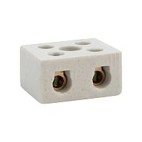 Клемма керамическая винтовая КВ 16 мм кв 2 пары контактов с крепежным отверстием (50 шт./уп.) REXANT | код 07-6224 | REXANT