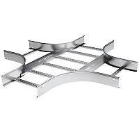 Х-ответвитель 100х300 R-300 в комплекте с крепежными элементами и соединительными пластинами, необходимыми для монтажа, горячеоцинко | код LX1303KHDZ | DKC