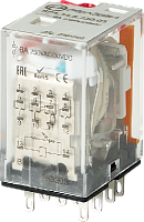 RP4.34.8.006.05 Промежуточное реле 4 перекидных контакта 6А (~ 6В AC) блокируемая кнопка проверки + светодиод | код RP434800605 | РЕЛЕОН