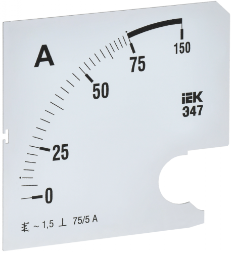 Шкала смен. для амперметра Э47 75/5А-1,5 96х96мм IEK | код IPA20D-SC-0075 | IEK Шкала смен. для амперметра Э47 75/5А-1,5 96х96мм IEK | код IPA20D-SC-0075 | IEK