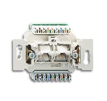 Механизм 2-постовой компьютерной/телефонной розетки UAE 8/8 полюсов раздельно RJ45 категория 6е неэкранированная до 250 МГц | код 0220/12-507-101 | ABB