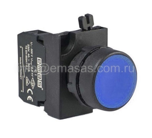 Кнопка нажимная круглая с подсветкой-светодиод 12-30V AC/DC синяя (1HO), CP170DM | код CP170DM | EMAS Кнопка нажимная круглая с подсветкой-светодиод 12-30V AC/DC синяя (1HO), CP170DM | код CP170DM | EMAS