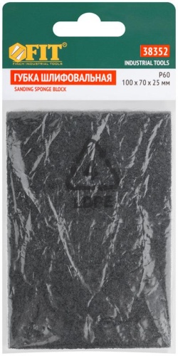Губка шлифовальная алюминий-оксидная, 100х70х25 мм, Р 60 | код 38352 | FIT фото 3