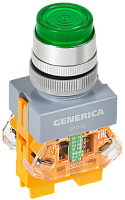 Кнопка D7-11D d=22мм 1з+1р с подсв. зел. GENERICA | код BBT50-11D-3-12-K06-G | GENERICA by IEK