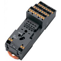 820 449, KS-C-ST 4CO, Монтажная колодка с пружинным зажимом на Дин-Рейку для реле KRM, KMY, 4C, 8А | код 0.0.0.8.20449 | KLEMSAN