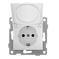 Розетка 1-м СП Bravo 16А 250В с заземл. защ. шторки с крышкой механизм бел. | код С10Р91-001 | GUSI