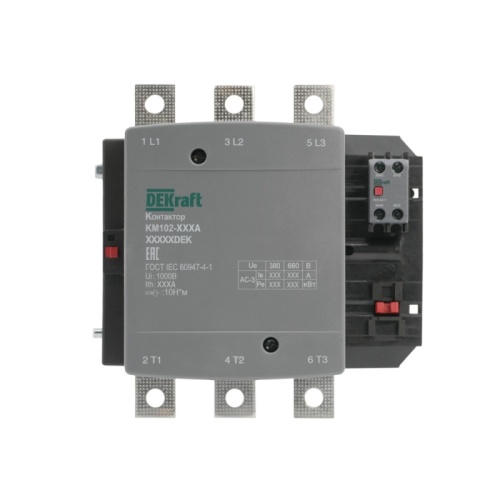 Контактор 265А 380В_АС АС3_ АС4 1НО+1НЗ КМ-102 | код 21962DEK | DEKraft Контактор 265А 380В_АС АС3_ АС4 1НО+1НЗ КМ-102 | код 21962DEK | DEKraft