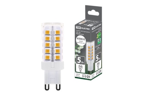 Лампа светодиодная G9-5 Вт-230 В-6500 К, SMD, 16x49 мм TDM | код SQ0340-0224 | TDM Лампа светодиодная G9-5 Вт-230 В-6500 К, SMD, 16x49 мм TDM | код SQ0340-0224 | TDM
