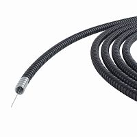 Металлорукав DN 26мм в герметичной ПВХ изоляции, низкотемпературный, Dвн 26,5 мм, Dнар 31,5, с протяжкой, 25 м, цвет чёрный | код 6071R-027NPCR | DKC