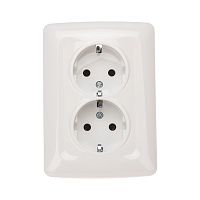 DEA Розетка 2-ая керамика с/з с/у 16А Бел KRANZ | код KR-78-0220 | KRANZ