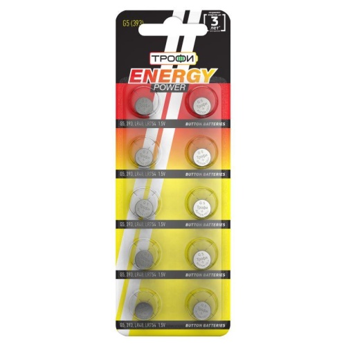 Элемент питания алкалиновый "таблетка" LR754/LR48/G5/393) (блист.10шт) | код. C0035053 | Трофи Элемент питания алкалиновый "таблетка" LR754/LR48/G5/393) (блист.10шт) | код. C0035053 | Трофи