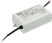 Источник питания AC-DC, 16,8Вт, стабилизатор тока, вход 180…295В AC, выход 350мА/24-48В, ККМ, изоляция 3750В AC, в кожухе84х57х29.5мм, -30…+60С, возможность подключения диммера на входе | код PCD-16-350B | MeanWell