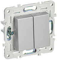 SKANDY Выключ. 2-кл. перекр. 10А SK-V06S сереб. IEK | код SK-V23-0-10-K23 | IEK