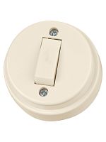 Выключатель 1-кл. открытой установки IP20 10А сл. кость Ретро TDM | код SQ1806-0507 | TDM