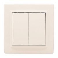 Выключатель 2-кл, СП 10А бежевый Минск | код ERV10-023-20 | EKF