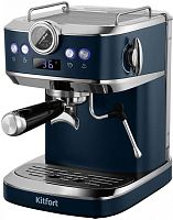 Кофеварка рожковая Kitfort КТ-7429 1360Вт синий/нержавеющая сталь | код 2059217 | KITFORT