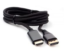 Кабель DisplayPort->HDMI Cablexpert CC-DP-HDMI-4K-6 , 4K, 1.8м, 20M/19M, черный, экран, пакет | код CC-DP-HDMI-4K-6 | Cablexpert