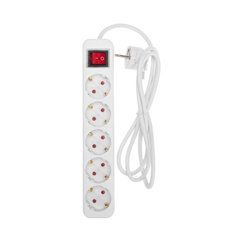 Удлинитель STANDARD 5 гнезд, 1,5м, 3х1,0мм?, с/з, с выключателем, белый REXANT | код 13-4031 | REXANT