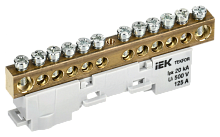 TEKFOR Шина N ноль неизолированная на универсальном держателе 8х12-14-С IEK | код TF-NN20-14-DL-K07 | IEK