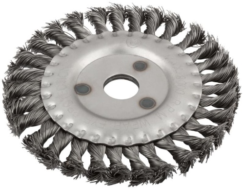 Кордщетка дисковая прямая, посадочный диаметр 22.2 мм, стальная витая проволока 150 мм | код 39031 | FIT фото 2