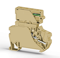 307 330, Клеммник пруж.б/зажим. (Push in) с держ.пред.(6,3х31,75) с инд. 220VAC, 4 мм.кв. (бежевый), PYK 4ILD 220VAC (6,3х31,75) | код 0.0.0.3.07330 | KLEMSAN