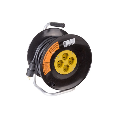 Удлинитель силовой на катушке 4 гнезда с/з 30 м 3х2,5 мм кв PROFESSIONAL PROCONNECT | код 11-7613 | PROCONNECT