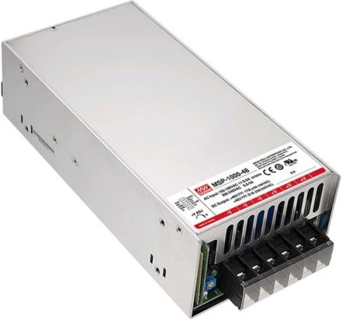 Источник питания AC-DC, med, ККМ, 1008Вт, вход 90…264В AC, 47…63Гц /127…370В DC, выход 48В/21A, рег. вых 46…56В, изоляция 4000В AC, в кожухе 218х105х63.5мм, -40…+70С, выход SB 5В/0.3А | код MSP-1000-48 | MeanWell