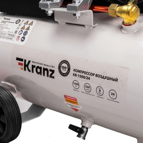 Компрессор воздушный KR-1500/24 1500Вт 230л/мин 24л Kranz KR-16-1151 фото 9