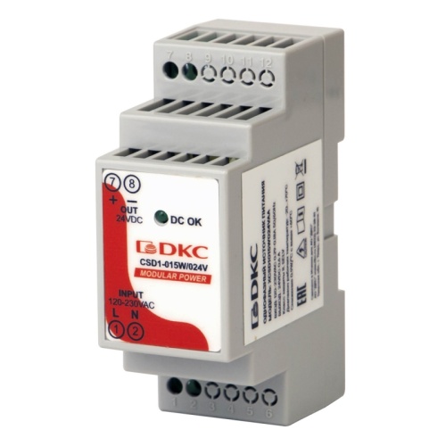 Источник питания MODULAR POWER, однофазный, 15Вт, 0.6А, 24В | код XCSD1015W024VAA | DKC Источник питания MODULAR POWER, однофазный, 15Вт, 0.6А, 24В | код XCSD1015W024VAA | DKC