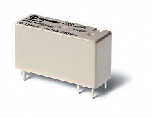 Низкопрофильное миниатюрное электромеханическое реле, монтаж на печатную плату, выводы с шагом 5мм, 1NO 16A, контакты AgCdO, катушка 48В DС, степень защиты RTII | код 436190482300 | FINDER