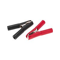 Зажим крокодил в изоляторе REXANT, длина 75 мм, ток 30A, 2 шт., пакет БОПП | код 16-0016-9 | PROCONNECT