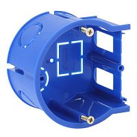 Подрозетник концевой UniPost 68х45мм для твердых стен синий IP30 (160/3200) | код Б0039061 | ЭРА