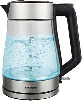 Чайник электрический Starwind SKG5032 1.7л. 2200Вт черный (корпус: стекло) | код 1905861 | STARWIND